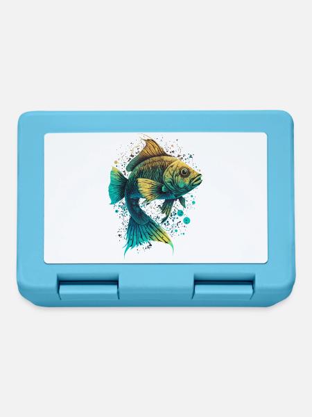 Fischkunst Illustration - Brotdose - Saphirblau
