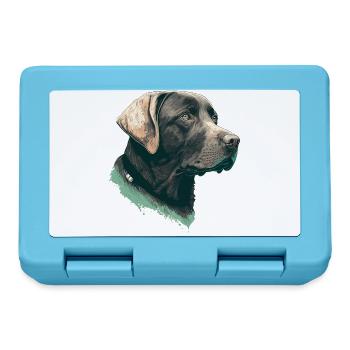 Schöne Seitenansicht Illustration Labrador Retriever - Brotdose - Saphirblau - Vorne