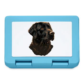Schwarzer Labrador Retriever - Brotdose - Saphirblau - Vorne