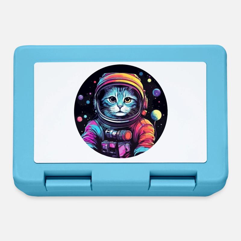 Katze Space Astronaut - Brotdose - Saphirblau