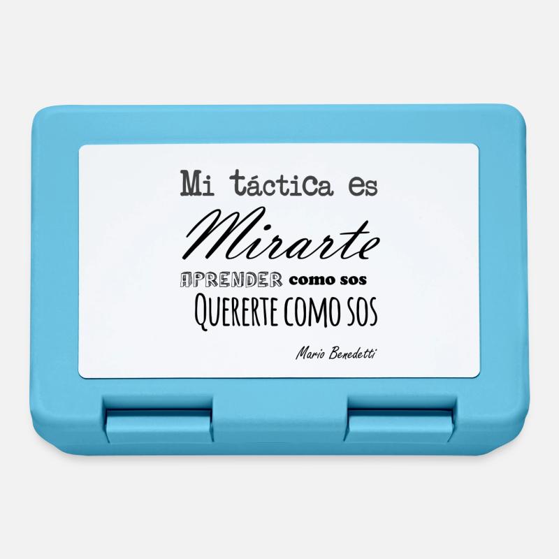 Mario Benedetti - white background - Lunchbox - sapphire blue