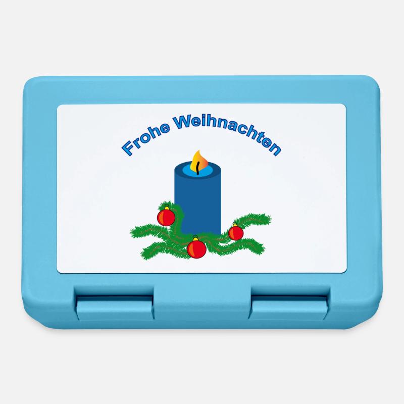 Frohe Weihnachten - Brotdose - Saphirblau