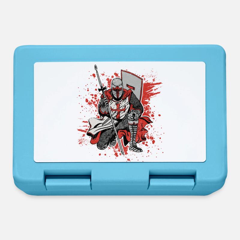 Crusader Knights Templar Deus Vult Knight Templar - Lunchbox - sapphire blue