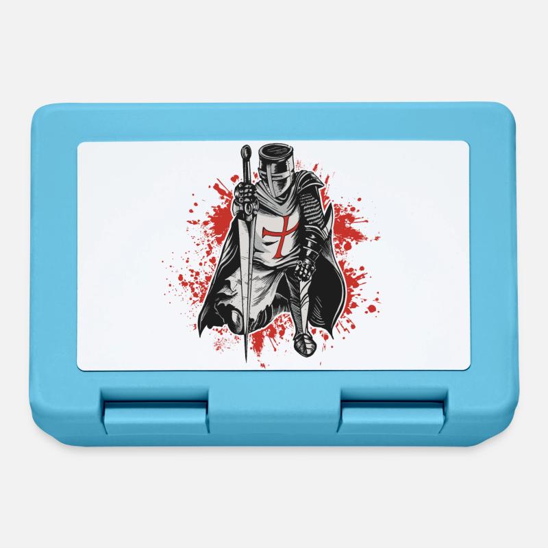 Crusader Knights Templar Deus Vult Knight Templar - Lunchbox - sapphire blue