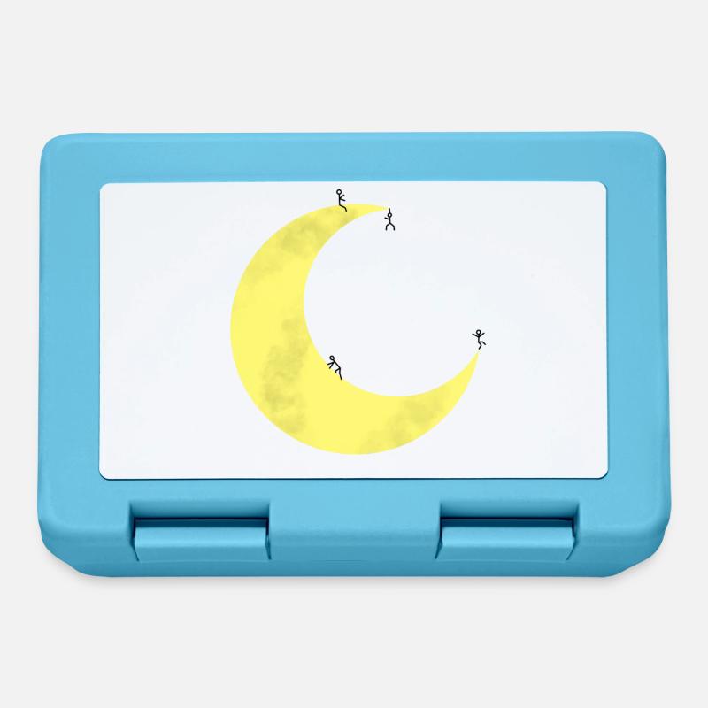 Lune avec des figures en bâton - Boîte à goûter - bleu saphir
