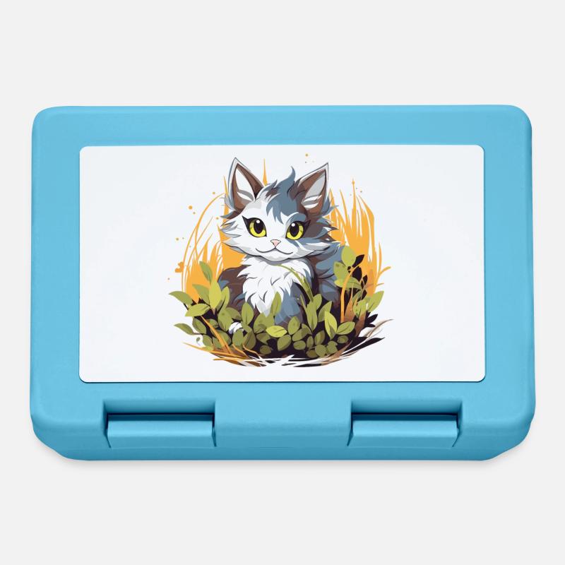 Mignon chat enfant - Boîte à goûter - bleu saphir