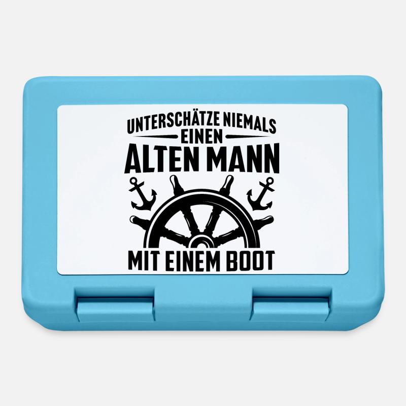 alten mann mit einem boot bootfahren - Brotdose - Saphirblau