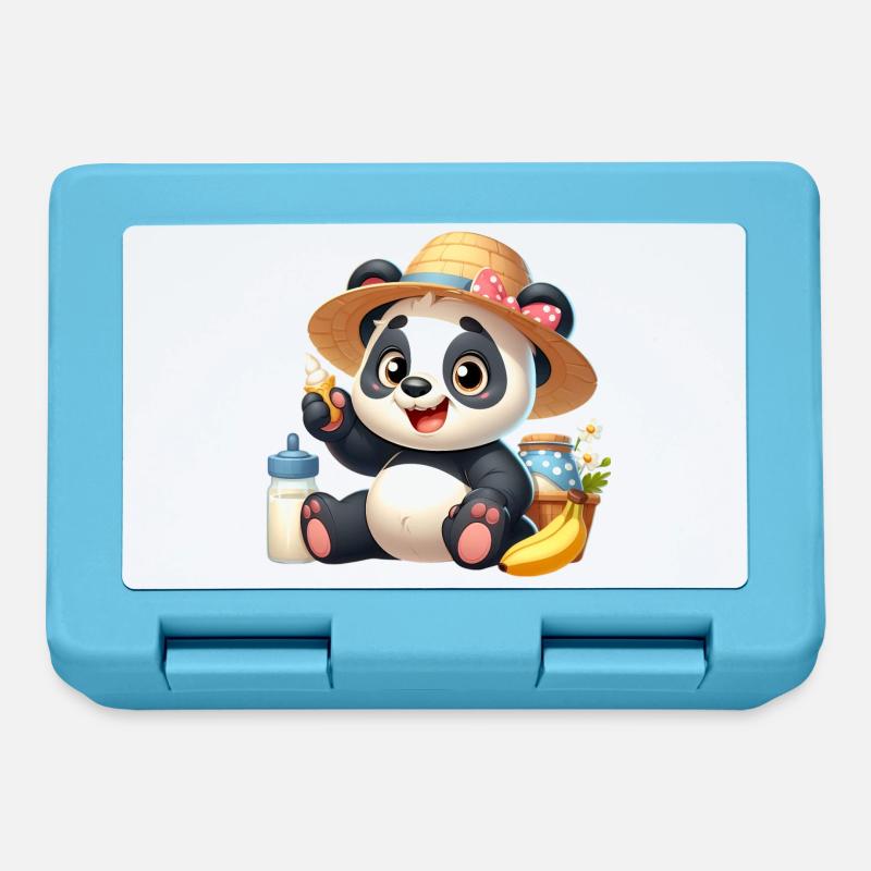 panda 6 - Boîte à goûter - bleu saphir