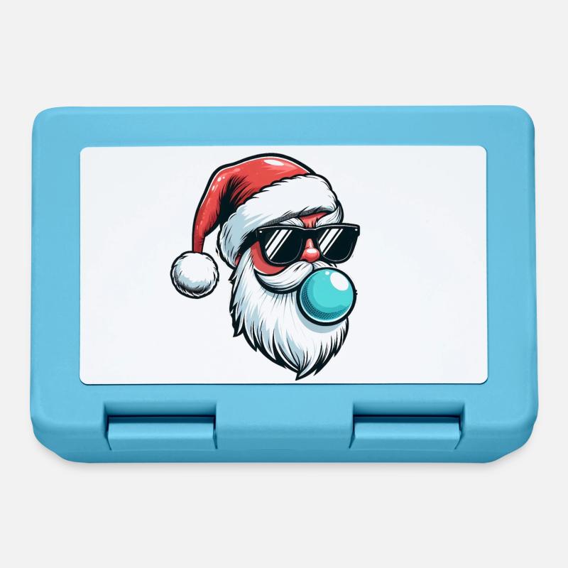 santa fun - Boîte à goûter - bleu saphir