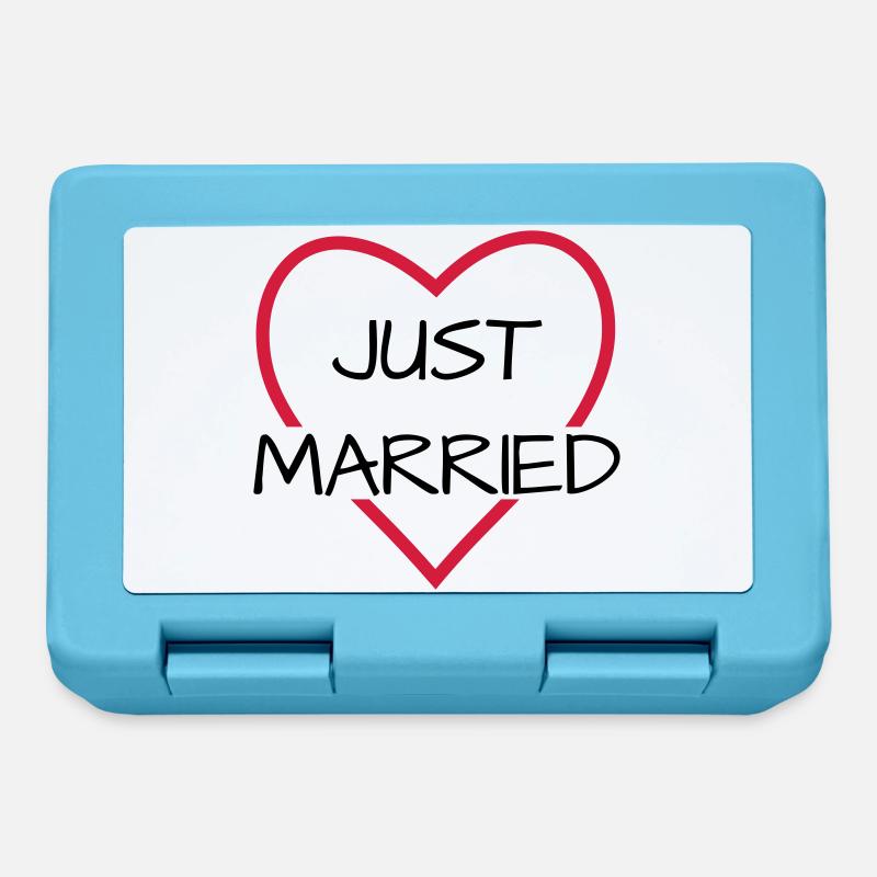 Just married heart wedding partner look - Lunchbox - sapphire blue