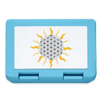 La fleur de la vie avec le soleil - Boîte à goûter - bleu saphir - Devant
