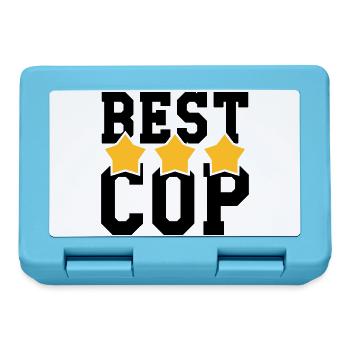 Best Cop - Police - Policeman - Gun - Security - Lunchbox - sapphire blue - Front