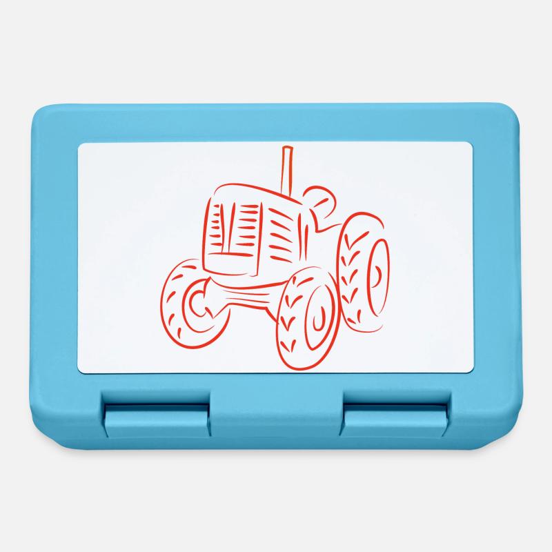 Conception de la silhouette d’un tracteur rustique - Boîte à goûter - bleu saphir