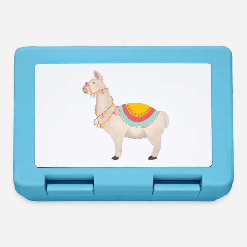 Lama coloré - Boîte à goûter - bleu saphir