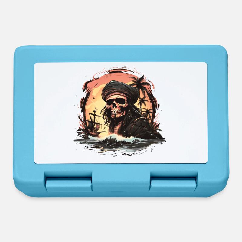 Pirate du crâne - Boîte à goûter - bleu saphir