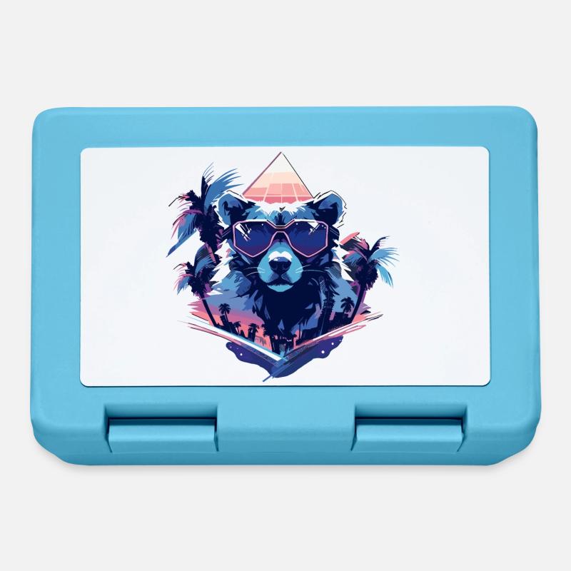 Future Bear with sunglasses - Lunchbox - sapphire blue