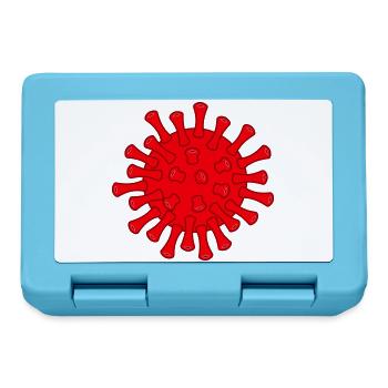 Illustration de la molécule rouge Covid - Boîte à goûter - bleu saphir - Devant