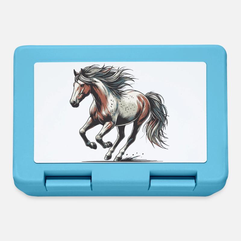 Cheval - Boîte à goûter - bleu saphir