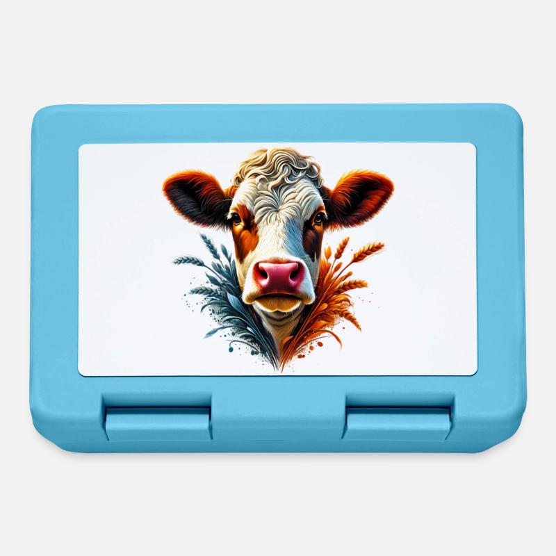 Vache - Boîte à goûter - bleu saphir