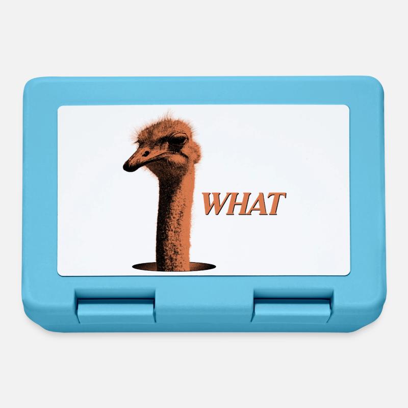 What?! – Grummelnder Strauß - Brotdose - Saphirblau