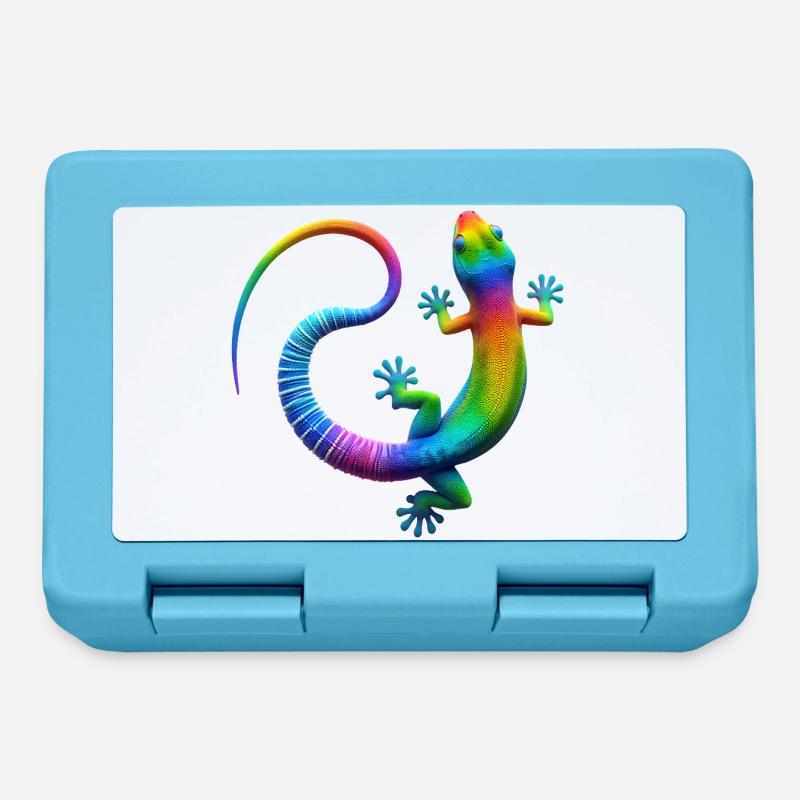 Regenbogen Gecko - Brotdose - Saphirblau