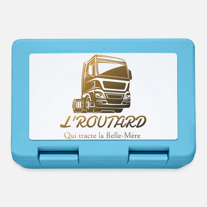 logo L'routard qui tracte la belle-mère - Boîte à goûter - bleu saphir