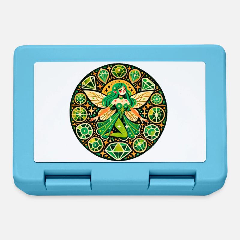 Smaragd-Fee-Mandala - Brotdose - Saphirblau
