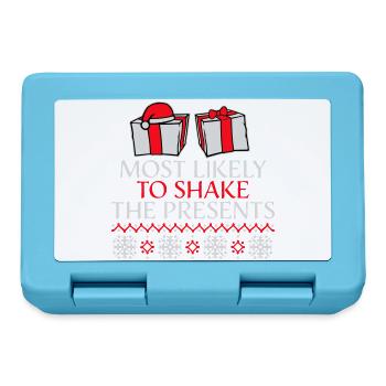 Le plus susceptible de secouer les cadeaux Noël Fun - Boîte à goûter - bleu saphir - Devant