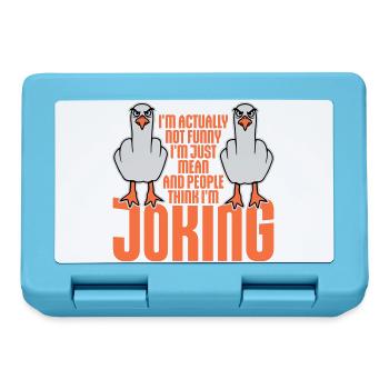 Möwe Mittelfinger Not Funny Mean People Think Joke - Brotdose - Saphirblau - Vorne