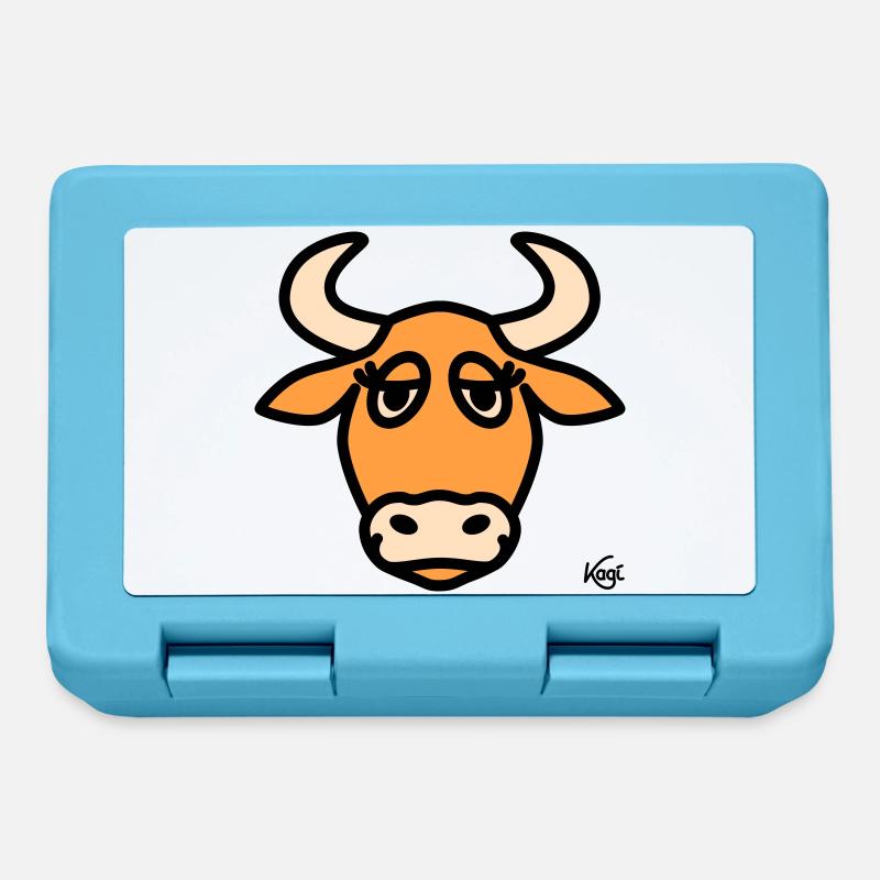 Stier groß - Brotdose - Saphirblau