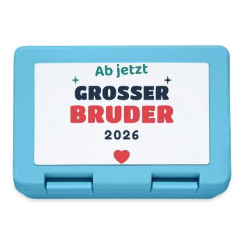 Einschulung 2026 Bruder - Schulkind Geschenk Schul - Brotdose - Saphirblau - Vorne