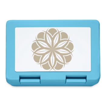 Mandala Blütenstern Ethno Beige - Brotdose - Saphirblau - Vorne