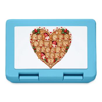 Lebkuchenherz Adventskalender mit Wichteln  - Brotdose - Saphirblau - Vorne