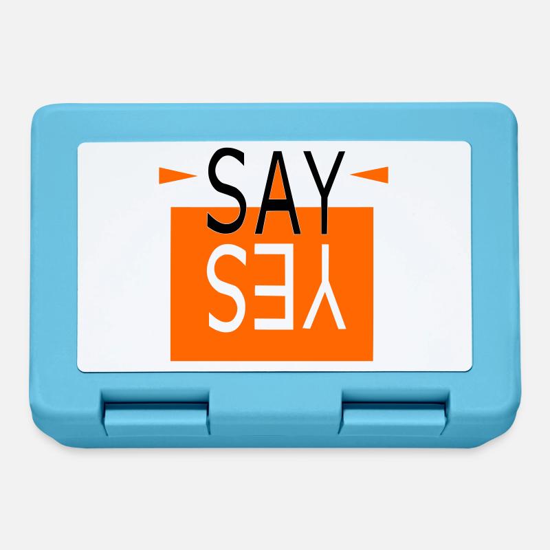 SAY YES orange - Lunchbox - sapphire blue