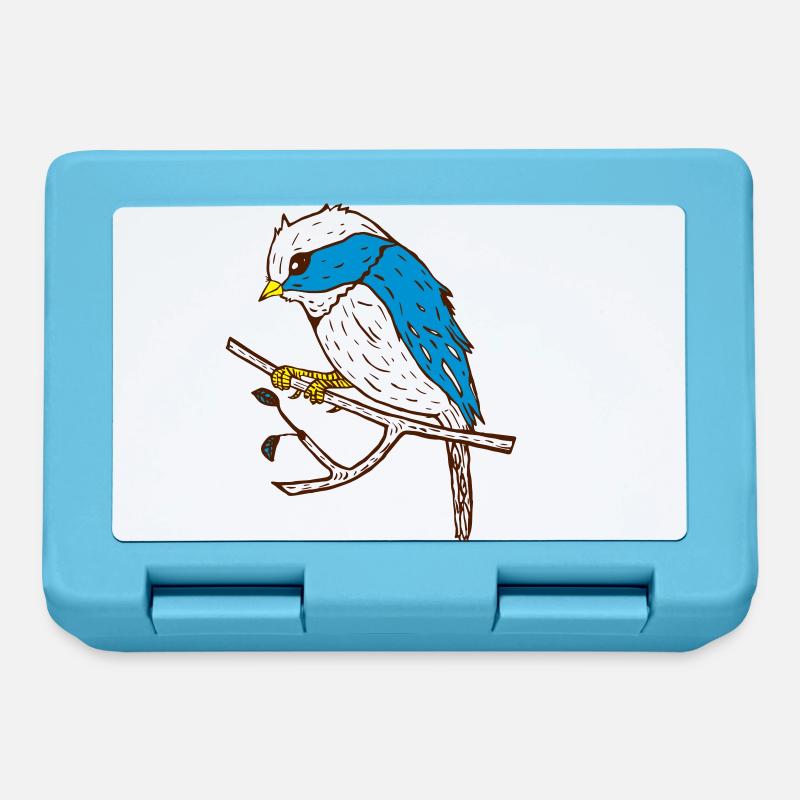 Illustration d'oiseau mignon - Boîte à goûter - bleu saphir