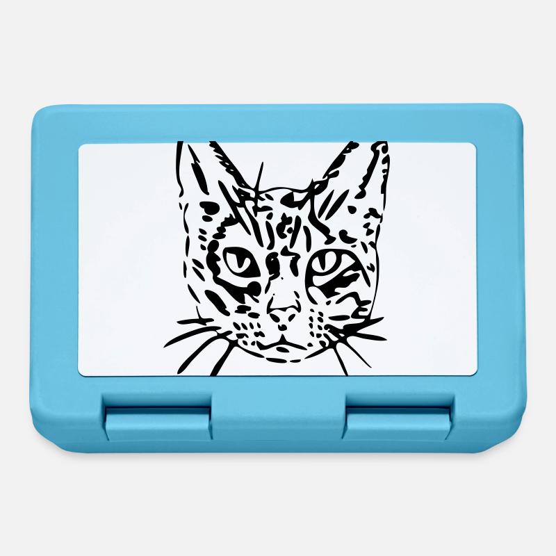 Chat, minou, minou, cadeau, idée cadeau - Boîte à goûter - bleu saphir