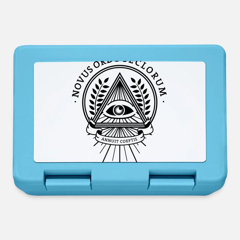Francs-maçons de la pyramide de l’œil de conspiration des Illuminati - Boîte à goûter - bleu saphir