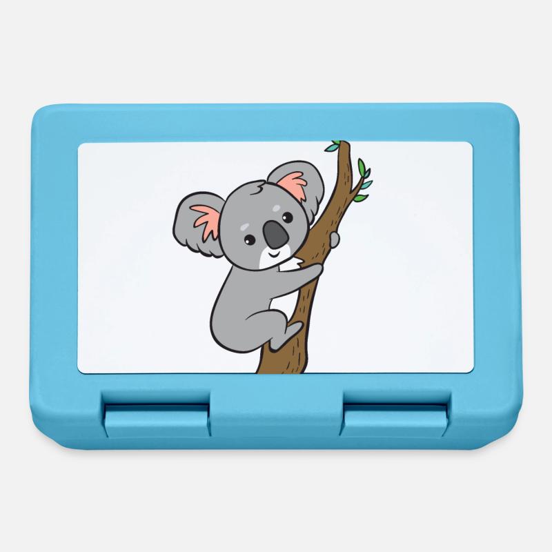 Koala - on tree - Lunchbox - sapphire blue
