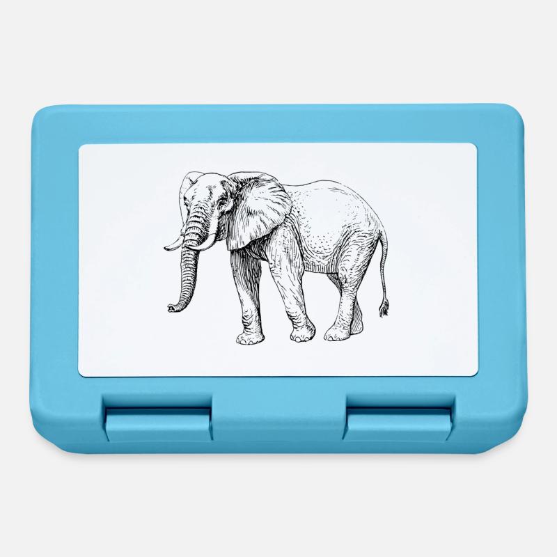 éléphant - Boîte à goûter - bleu saphir