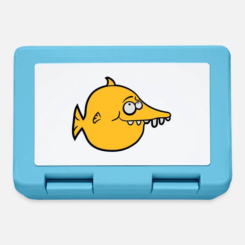 dicker runder witziger comic fisch - Brotdose - Saphirblau