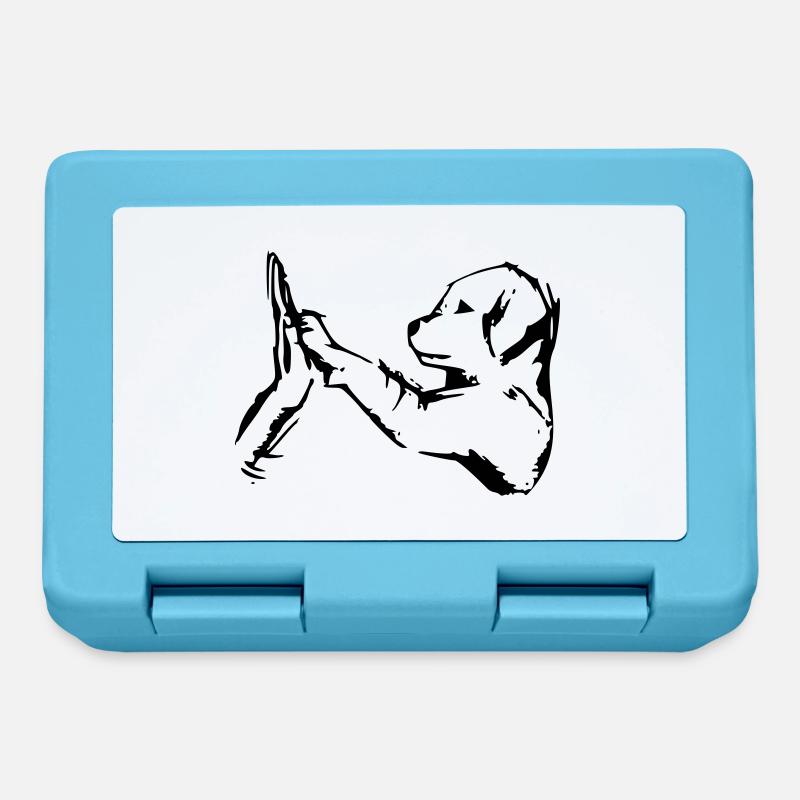 chien donne 5 - haut cinq - Boîte à goûter - bleu saphir