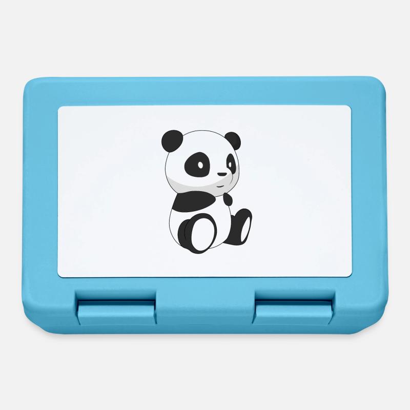 Panda qui sourit - Boîte à goûter - bleu saphir