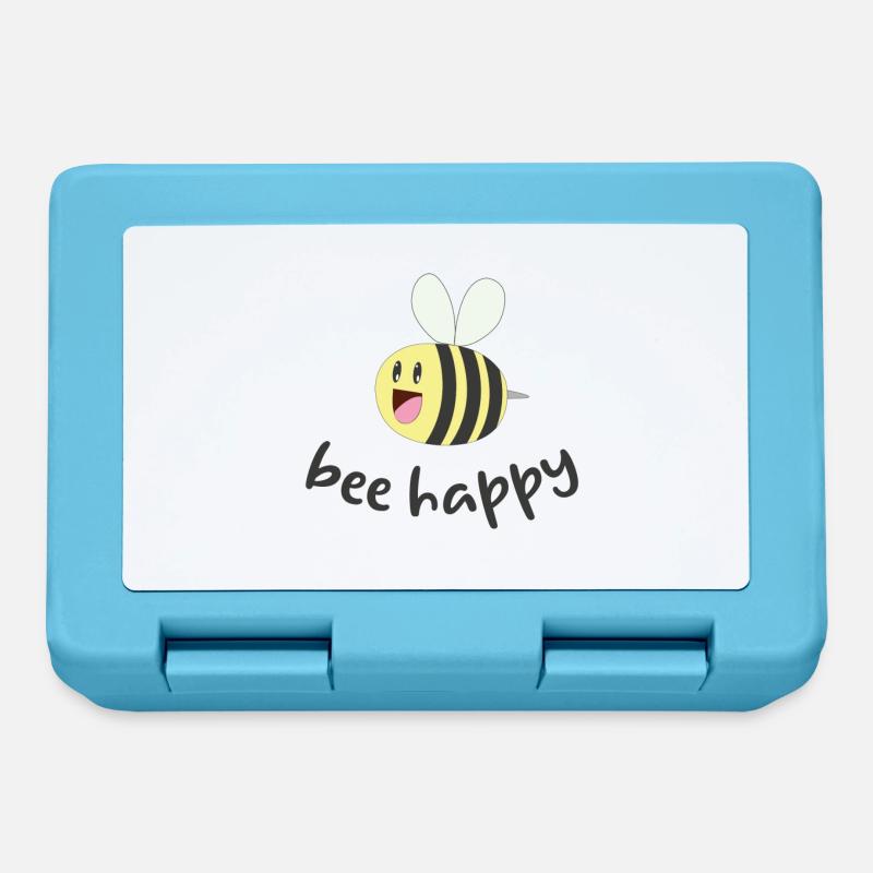 bee happy - Boîte à goûter - bleu saphir