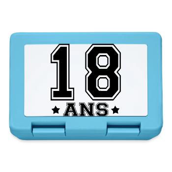 18 ANS,âge,numéro - Boîte à goûter - bleu saphir - Devant