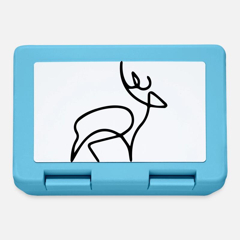oneline deer - Lunchbox - sapphire blue