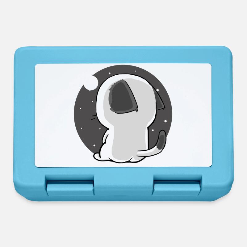 cat - Lunchbox - sapphire blue