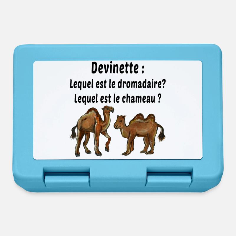 devinette lequel le dromadaire lequel le chameau - Boîte à goûter - bleu saphir