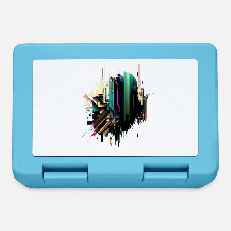 Art abstrait | Glitch Art | Abstrait - Boîte à goûter - bleu saphir