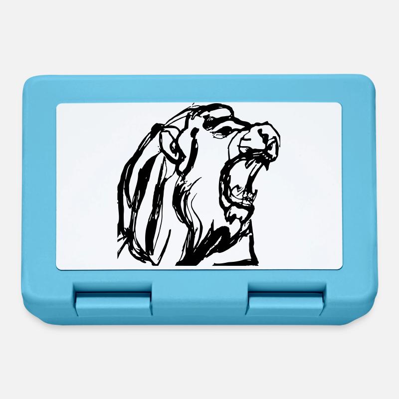Cadeau de lion rugissant - Boîte à goûter - bleu saphir