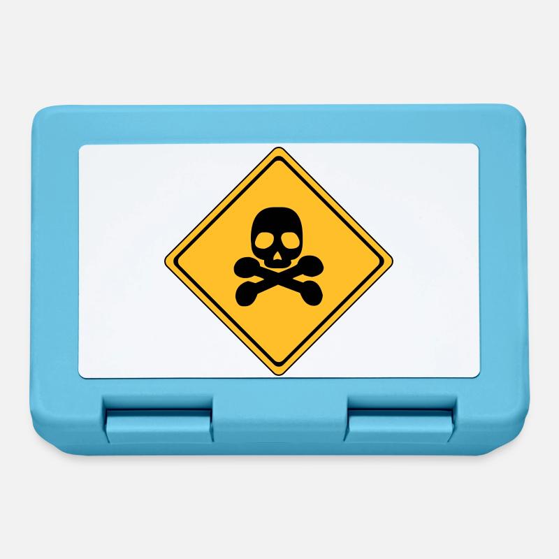 Danger Warning Sign # - Lunchbox - sapphire blue